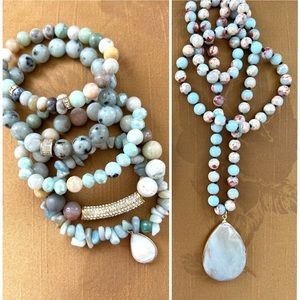 Amazonite Necklace and Bracelet Matching Set- New